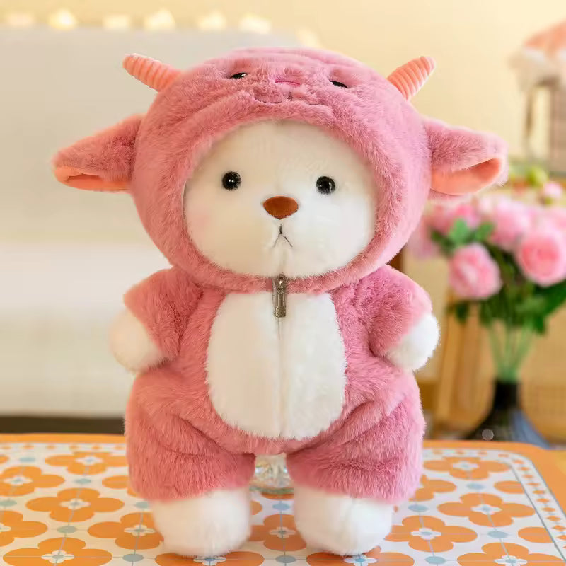 Puffu™ Oso Ajolote Rosa | Hecho a mano