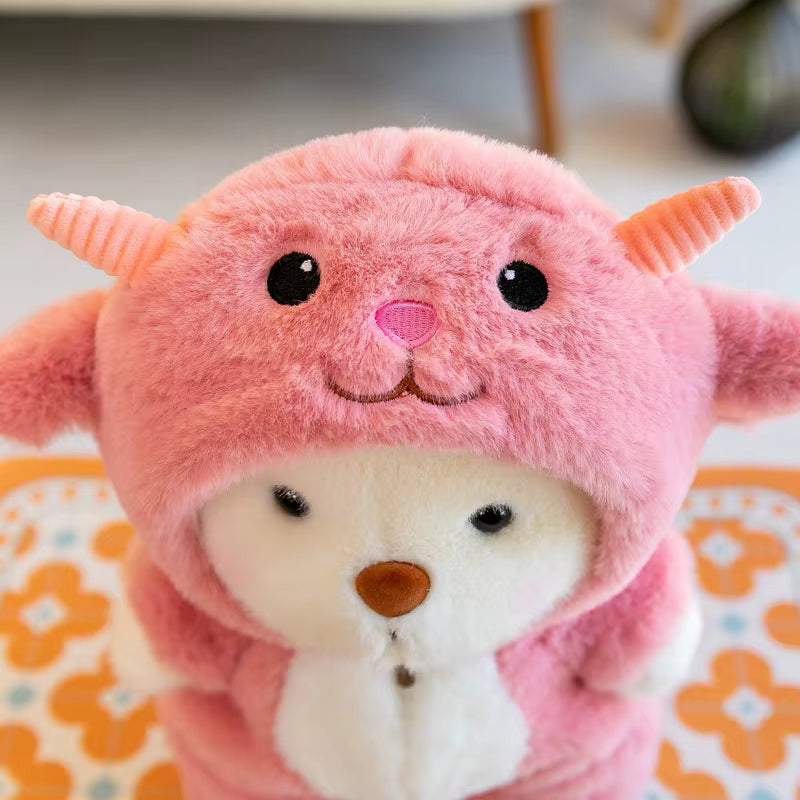Puffu™ Oso Ajolote Rosa | Hecho a mano