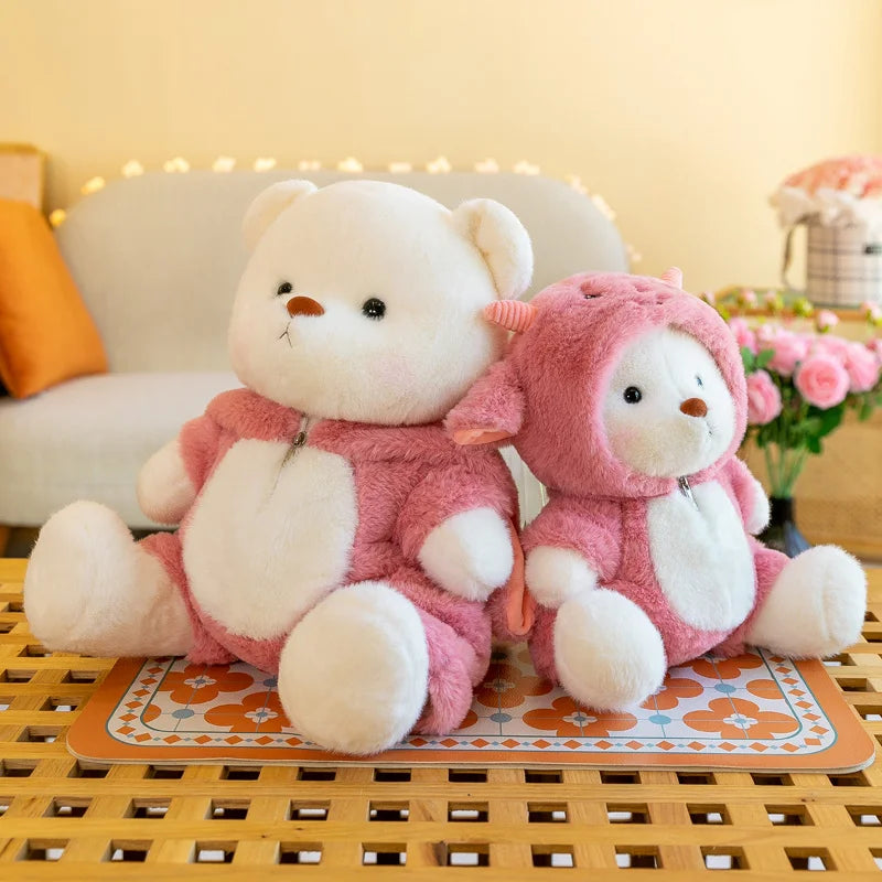 Puffu™ Oso Ajolote Rosa | Hecho a mano