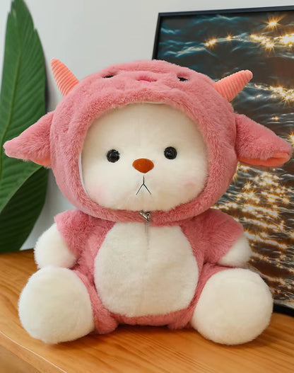 Puffu™ Oso Ajolote Rosa | Hecho a mano