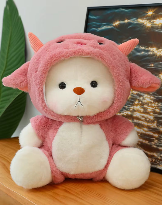 Puffu™ Oso Ajolote Rosa | Hecho a mano